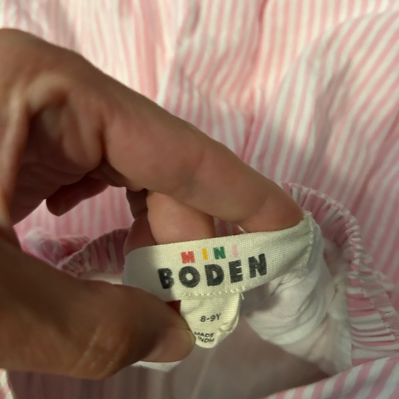 Boden Harper Cross Back Pink Embroidered Kids Dress - Picture 7 of 7